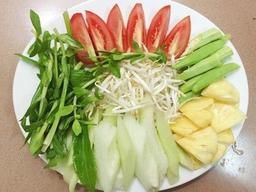 rau để nấu canh chua cá diêu hồng