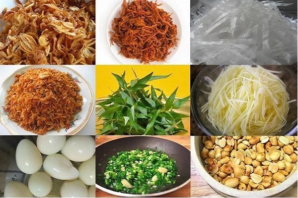 nguyên liệu làm món bánh tráng trộn ăn vặt